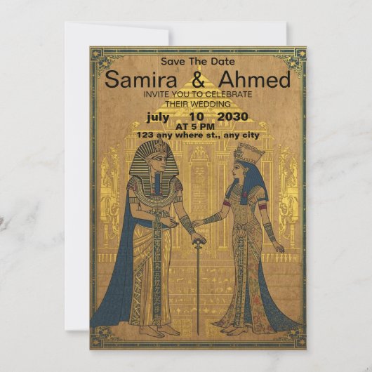 Invitation Celebrate Your Love with an Egyptian Pharaoh Weddi (Devant)