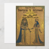 Invitation Celebrate Your Love with an Egyptian Pharaoh Weddi (Devant / Derrière)
