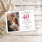 Invitation Celebrating 40 Years Photo Ruby Anniversary Party