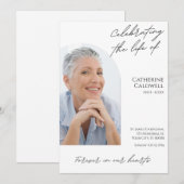 Invitation Celebrating The Life Of Minimalist Photo Digital (Devant / Derrière)