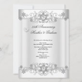 Invitation Célébration 25 ans Argent Diamant Blanc Cœurs (Dos)