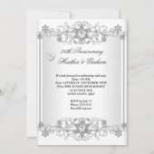 Invitation Célébration 25 ans Argent Diamant Blanc Cœurs 2 (Dos)