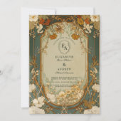 Invitation Célébration Art Nouveau Floral Mariage (Devant)