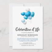 Invitation Célébration bleue de funérailles de la vie (Devant)