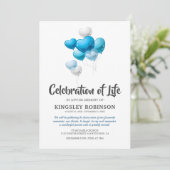 Invitation Célébration bleue de funérailles de la vie (Debout devant)