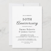 Invitation Célébration calligraphique délicate du 50e anniver (Devant)