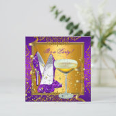 Invitation Célébration Champagne violet Royal Gold Party (Debout devant)
