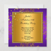 Invitation Célébration Champagne violet Royal Gold Party (Dos)