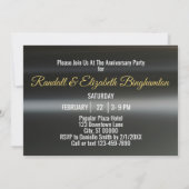 Invitation Célébration chic de 50 ans de mariage en noir et o (Dos)