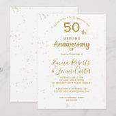 Invitation Célébration chic de 50 ans de mariage en or (Devant / Derrière)