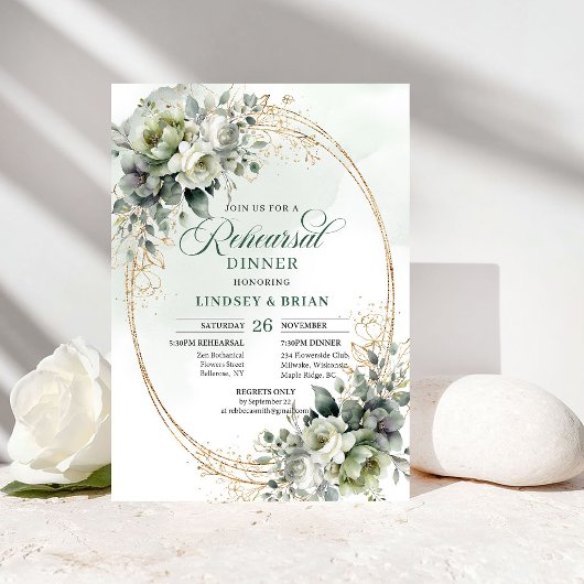 Invitation Célébration Chic Dîner de Répétition Boho Verdure