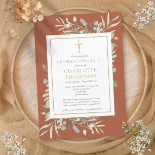 Invitation Célébration chrétienne de la vie en terre cuite Fu