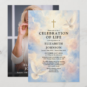 Invitation Célébration Chrétienne de la Vie Photo de Colombe