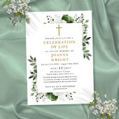 Invitation Célébration Chrétienne Florale Verte De La Vie Fun