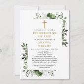 Invitation Célébration Chrétienne Florale Verte De La Vie Fun (Devant)