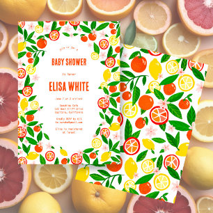Invitation Célébration Citrus CUSTOM Bold BABY SHOWER d'été