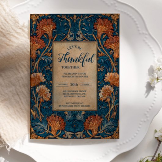 Invitation Célébration classique de la récolte bleue d'automn
