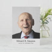 Invitation Célébration Classique De La Vie En Gris Avec Photo (Debout devant)