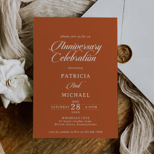 Invitation Célébration classique de l'anniversaire de mariage