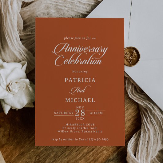 Invitation Célébration classique de l'anniversaire de mariage