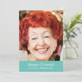 Invitation Célébration Classique Turquoise De La Vie Avec Pho (Debout devant)