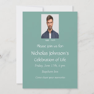 Invitation Célébration commémorative de la vie Custom Kingfis