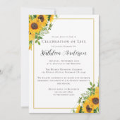 Invitation Célébration commémorative de la vie Fleurs de sole (Devant)