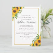 Invitation Célébration commémorative de la vie Fleurs de sole (Debout devant)