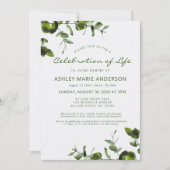 Invitation Célébration commémorative d'eucalyptus élégant de (Devant)