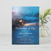 Invitation Célébration commémorative illustrée de la vie (Debout devant)