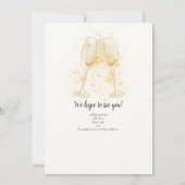 Invitation Célébration conjointe élégante de Champagne et dou (Dos)