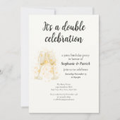 Invitation Célébration conjointe élégante de Champagne, fête (Devant)