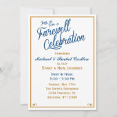 Invitation Célébration d'adieu allant loin marine (Devant)