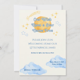 Invitation Célébration d'adoption sur le thème de "Vœu sur un