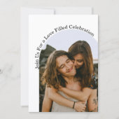 Invitation célébration d'amour minimum arche 2 photos mariage (Devant)