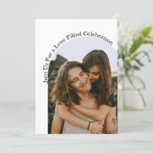 Invitation célébration d'amour minimum arche 2 photos mariage (Debout devant)