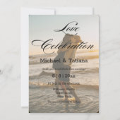 Invitation célébration d'amour minimum arche 2 photos mariage (Dos)