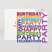 Invitation célébration d'anniversaire (Devant / Derrière)