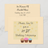 Invitation Célébration d'anniversaire 21 ans (Devant / Derrière)