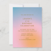 Invitation Célébration d'anniversaire 21 ans avec dégradé pas (Devant)