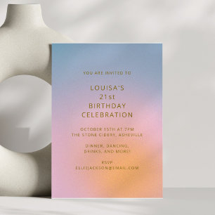Invitation Célébration d'anniversaire 21 ans avec dégradé pas