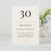 Invitation Célébration d'anniversaire 30 ans Classic Black &  (Debout devant)