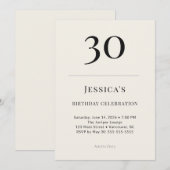 Invitation Célébration d'anniversaire 30 ans Classic Black &  (Devant / Derrière)