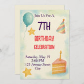 Invitation Célébration d'anniversaire à l'aquarelle (Devant / Derrière)