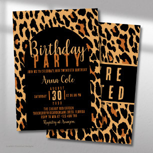 Invitation Célébration d'anniversaire à motif d'animal sauvag