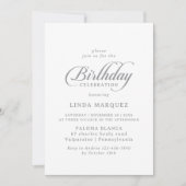 Invitation Célébration d'anniversaire calligraphie chic class (Devant)