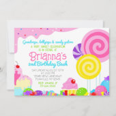 Invitation Célébration d'anniversaire Candy Sweet (Devant)