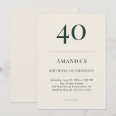 Invitation Célébration d'anniversaire classique forêt et lin (Devant / Derrière)