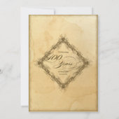 Invitation Célébration d'anniversaire de 100 ans au style vin (Dos)