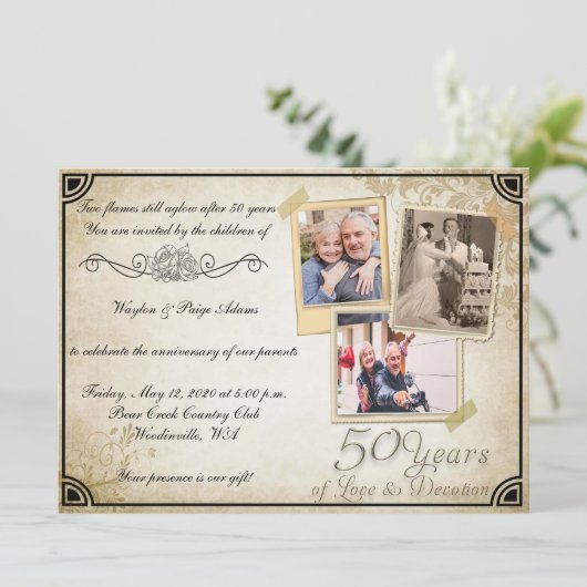 Invitation Célébration d'anniversaire de 50 ans (Debout devant)